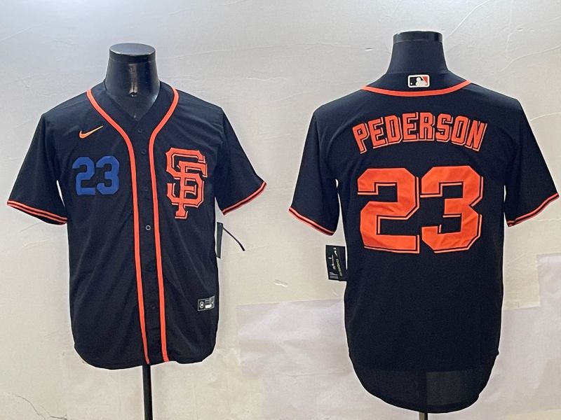 Men San Francisco Giants 23 Pederson Black Game 2025 Nike MLB Jersey style 4